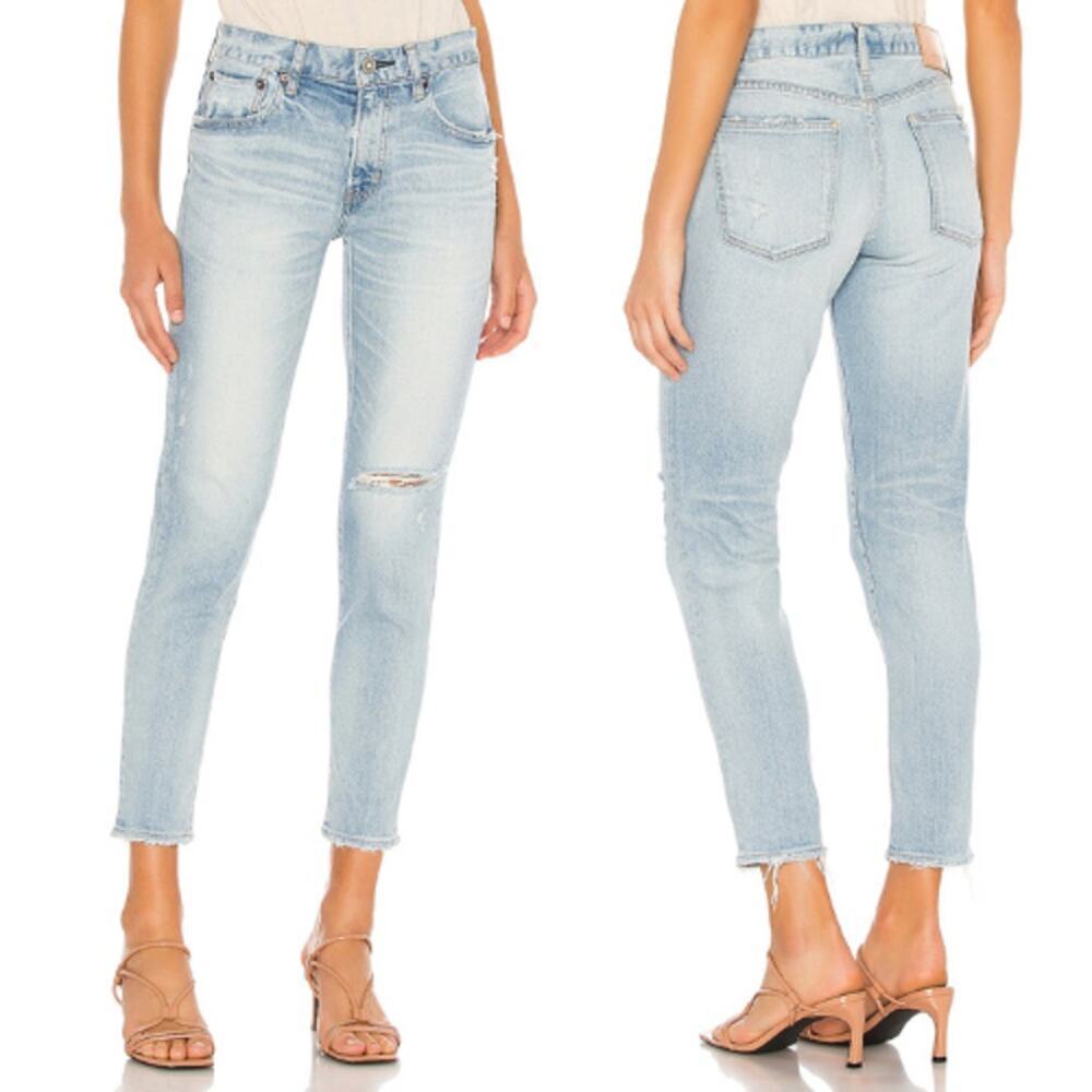 Moussy Vintage Vivian Distressed Ankle Skinny Jeans Light Blue Women's Size 24